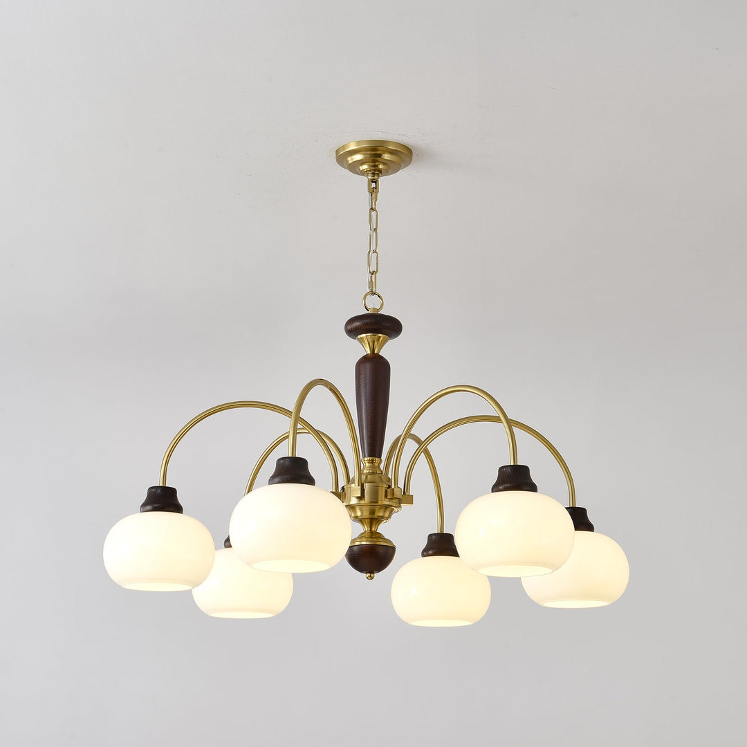 Noraneon lampadario Arched globo con Paralume bianco