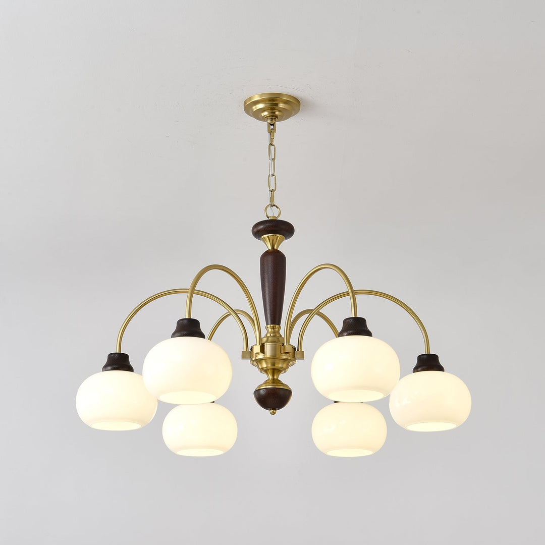 Noraneon lampadario Arched globo con Paralume bianco
