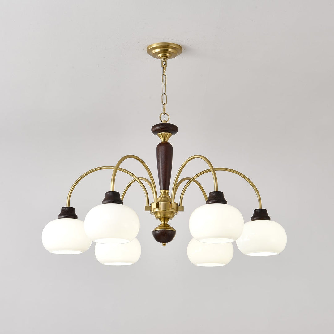 Noraneon lampadario Arched globo con Paralume bianco