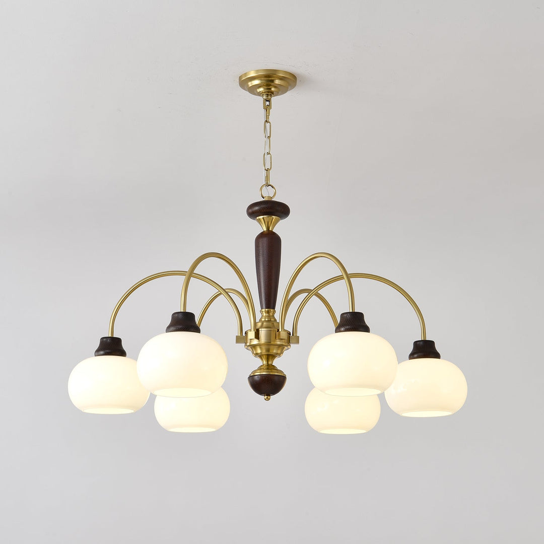 Noraneon lampadario Arched globo con Paralume bianco