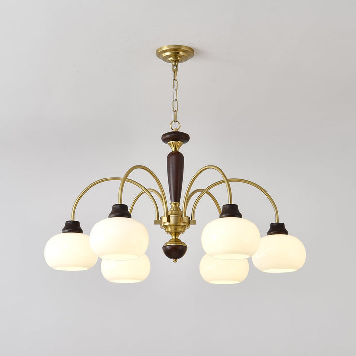Noraneon lampadario Arched globo con Paralume bianco
