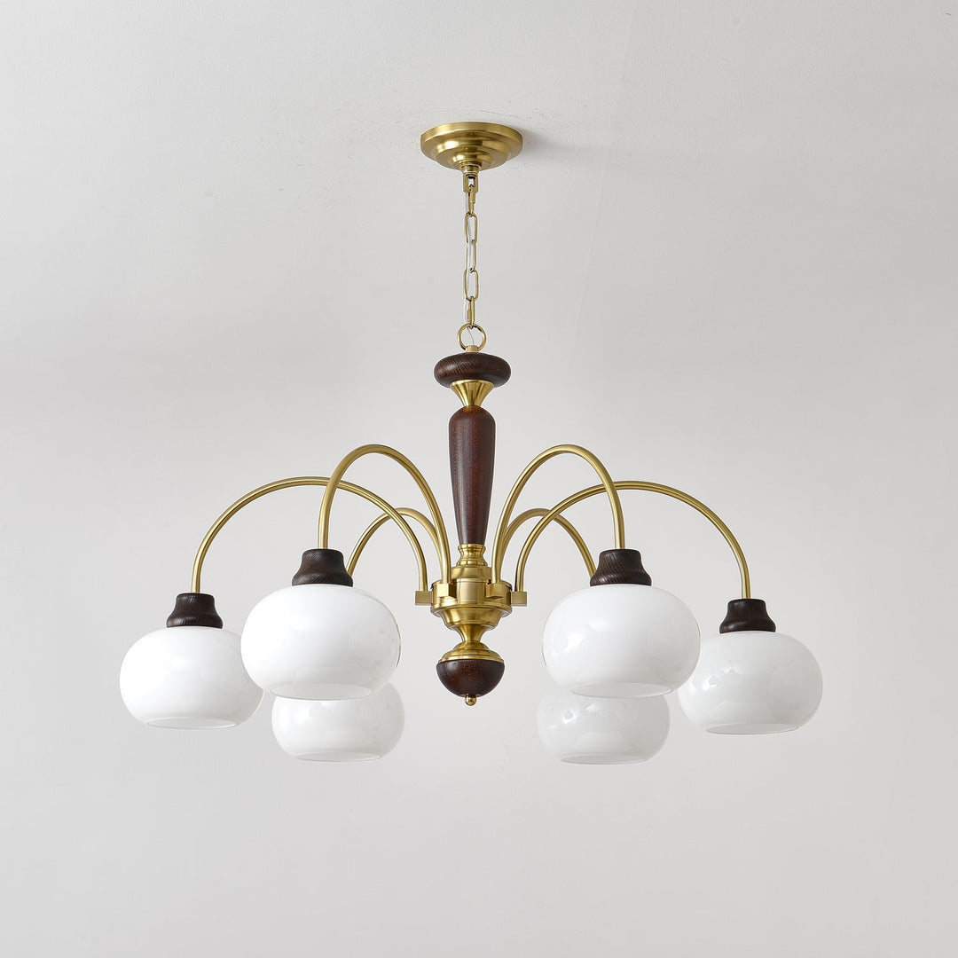 Noraneon lampadario Arched globo con Paralume bianco
