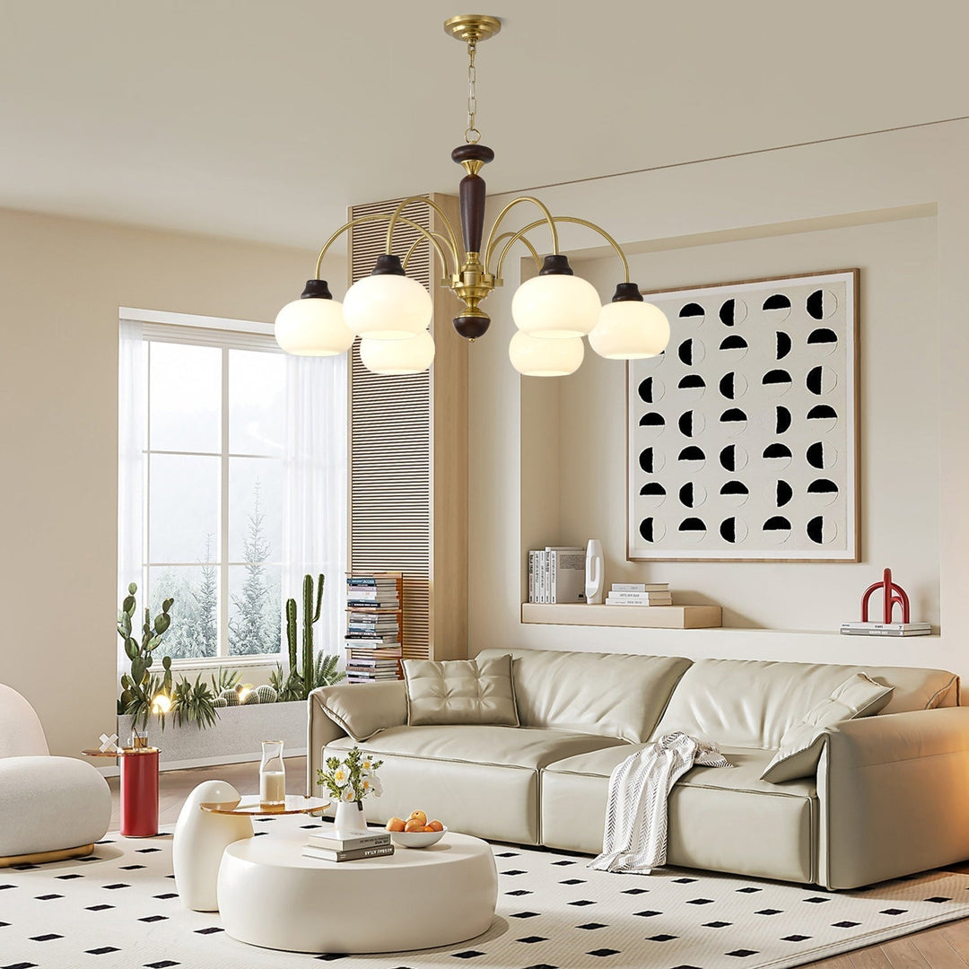 Noraneon lampadario Arched globo con Paralume bianco