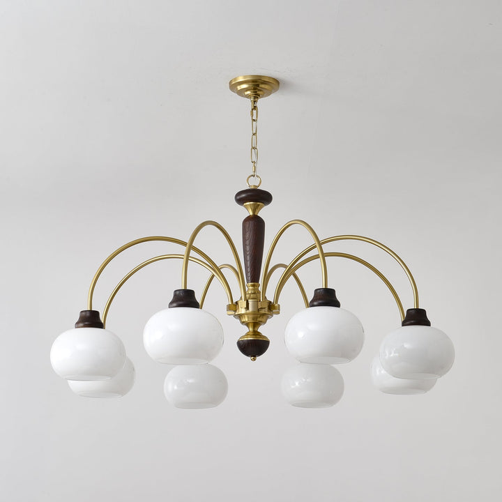 Noraneon lampadario Arched globo con Paralume bianco