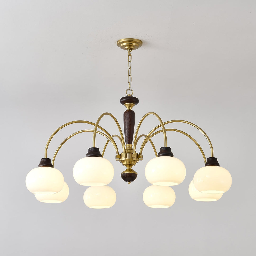 Noraneon lampadario Arched globo con Paralume bianco
