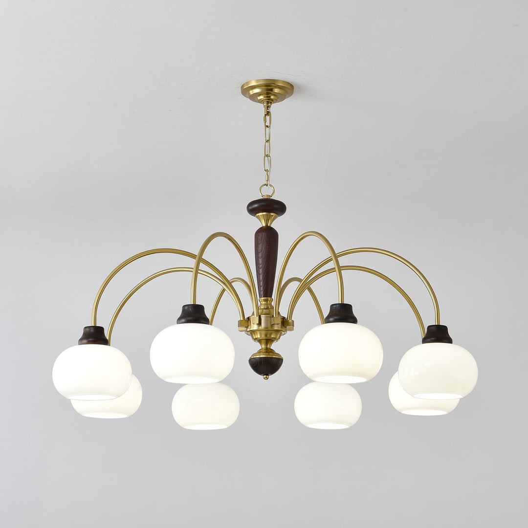 Noraneon lampadario Arched globo con Paralume bianco