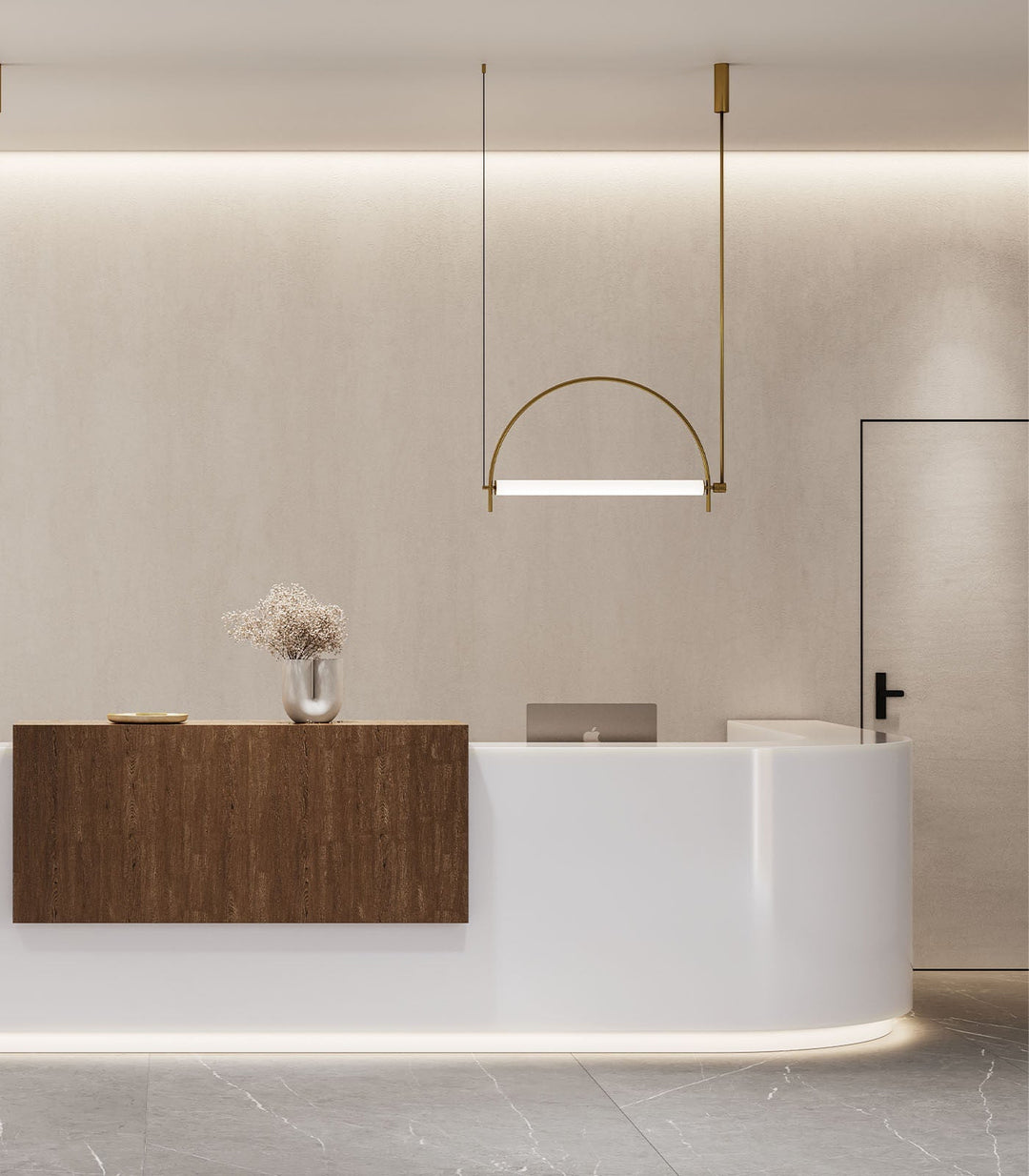 Arched Linear Led lampadario