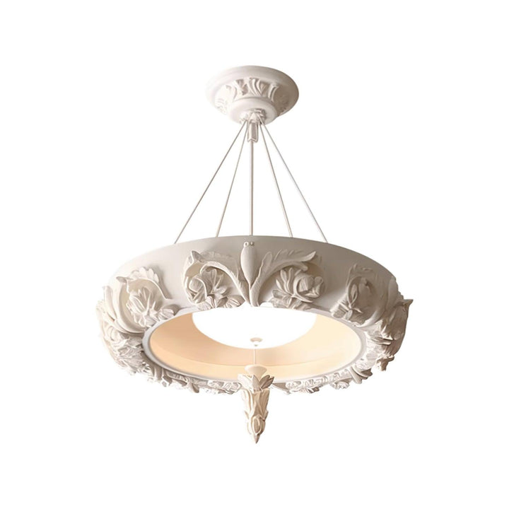 Rococo lampadario in composito di gesso e