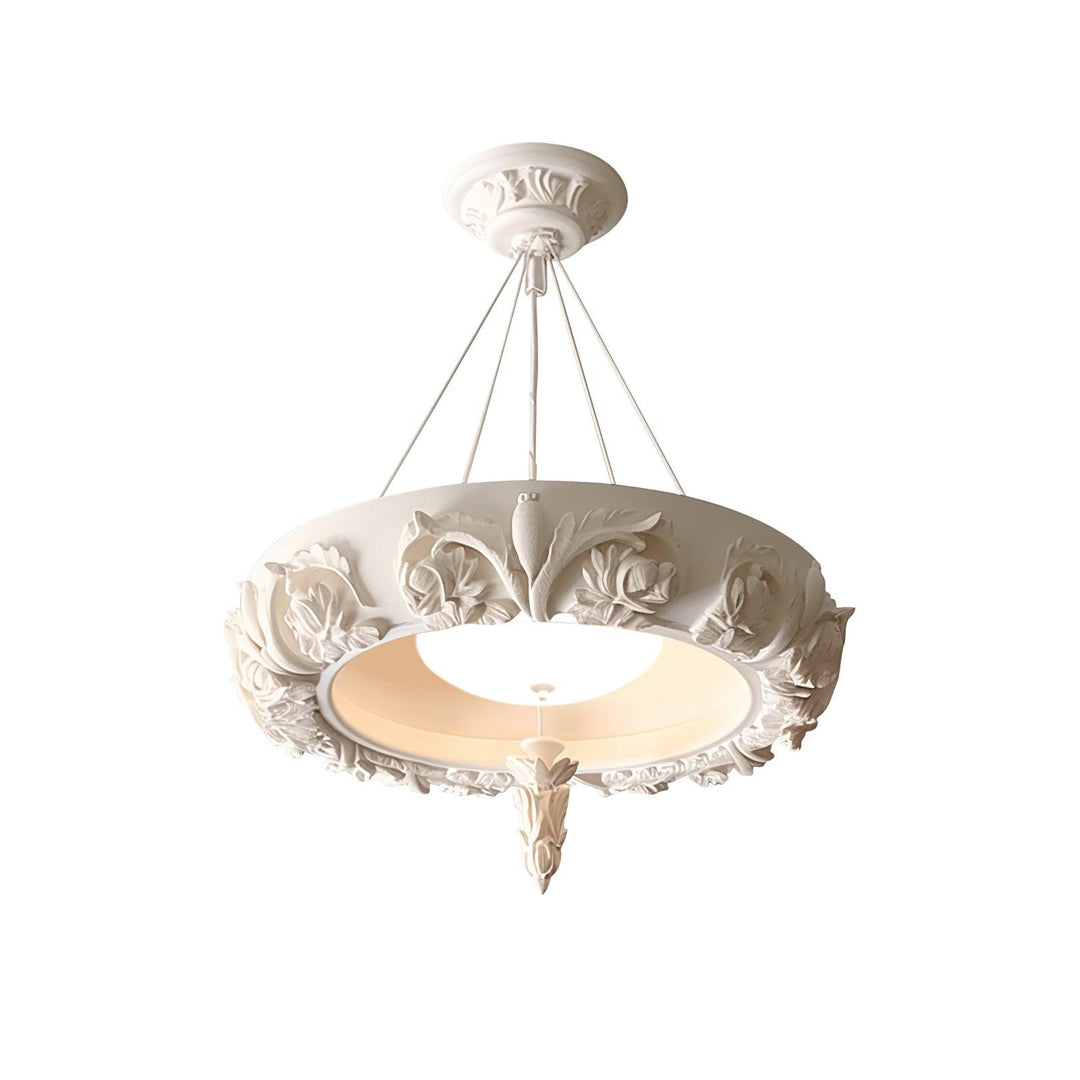 Rococo lampadario in composito di gesso e