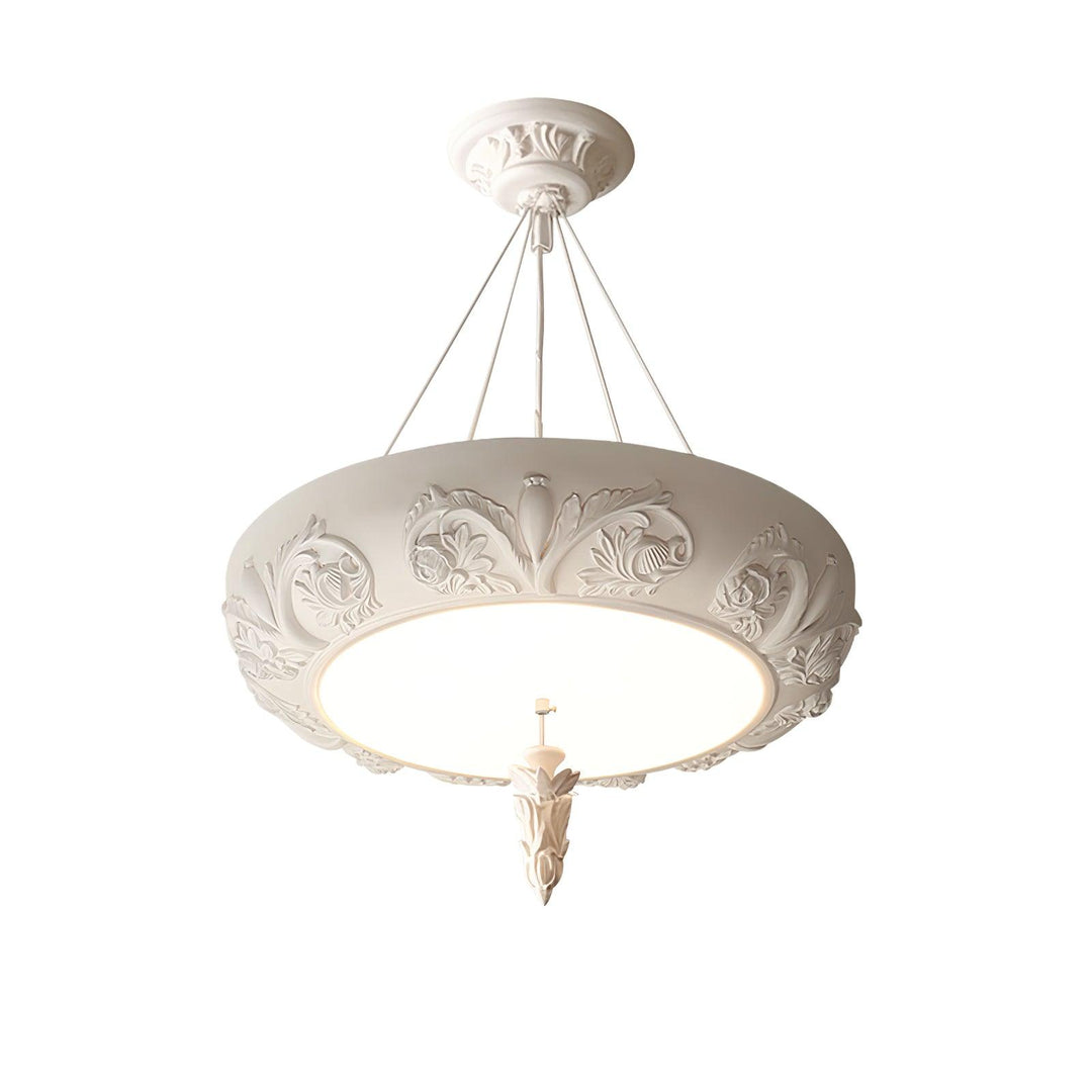 Rococo lampadario in composito di gesso e