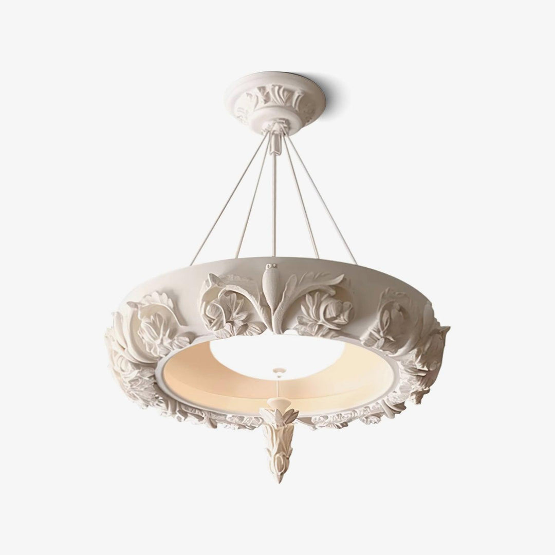Rococo lampadario in composito di gesso e