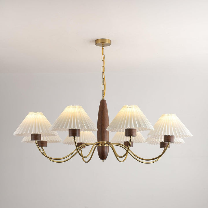 Rinalira lampadario in noce e ottone elegante