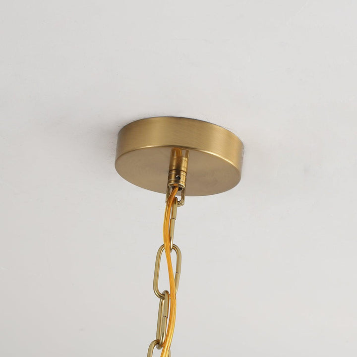 Rinalira lampadario in noce e ottone elegante