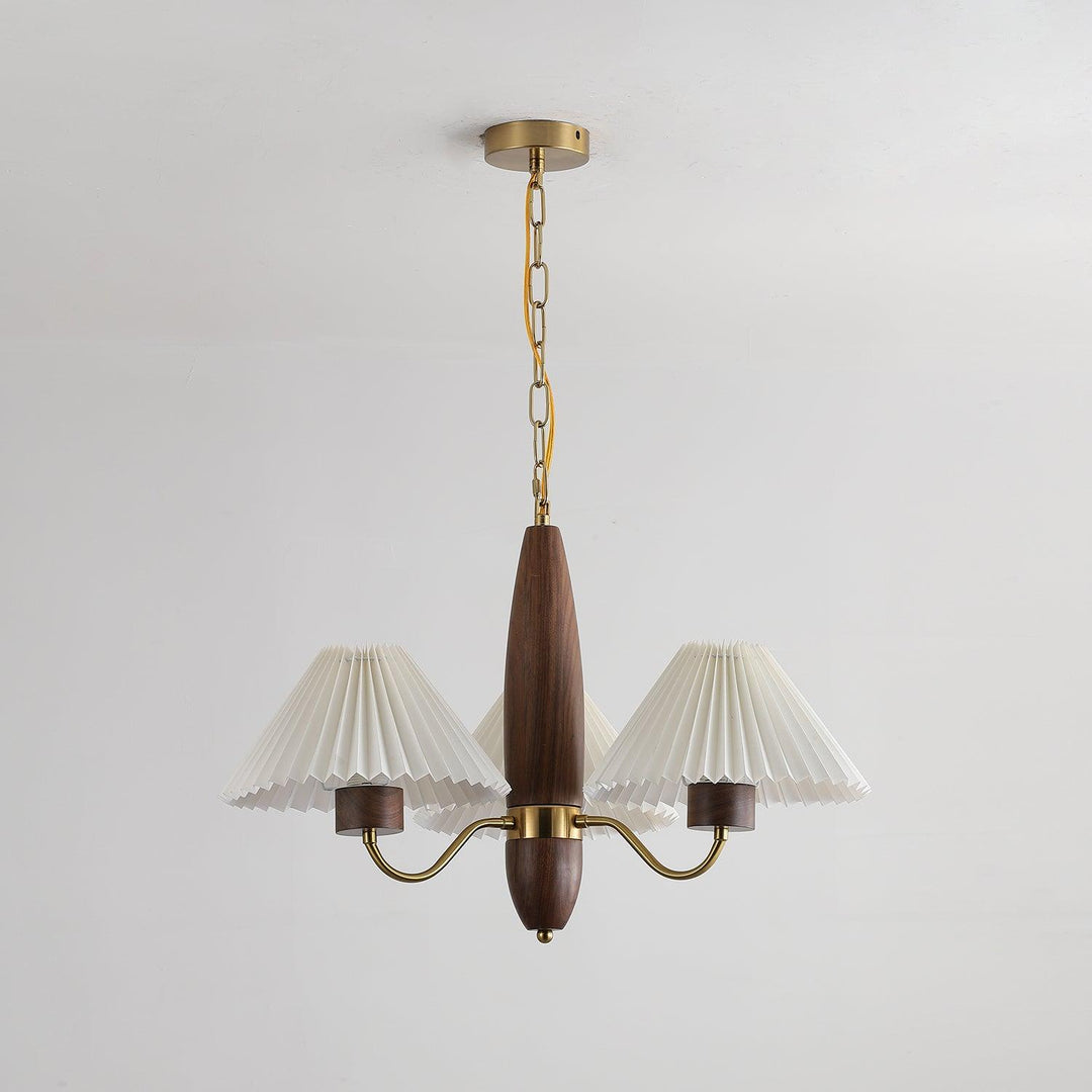 Rinalira lampadario in noce e ottone elegante