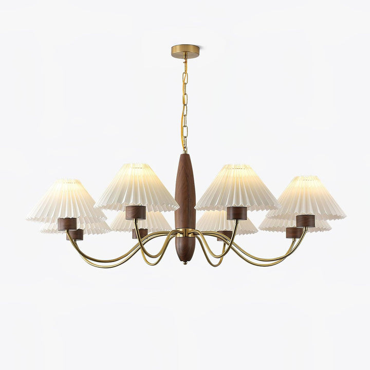Rinalira lampadario in noce e ottone elegante