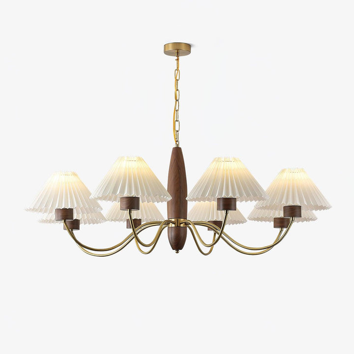 Rinalira lampadario in noce e ottone elegante
