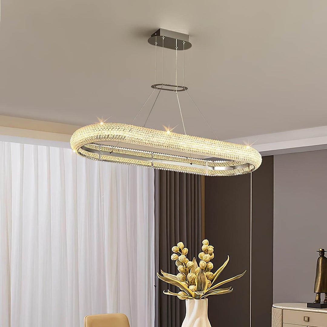 Vazorora lampadario moderno minimalista ad Anello in Cristallo