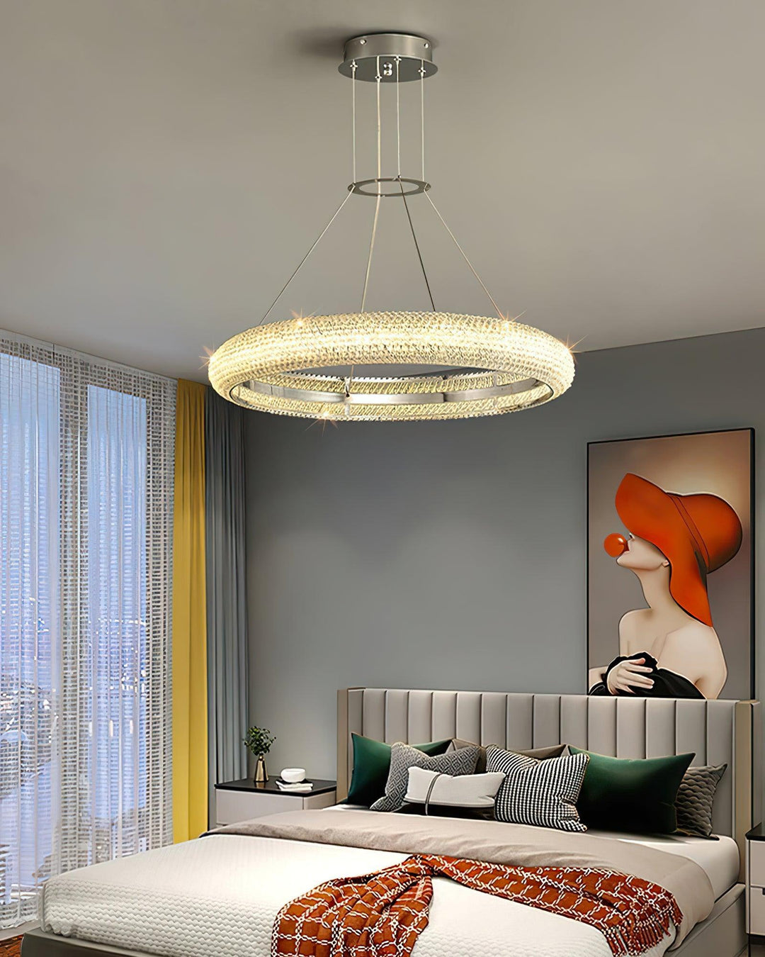 Vazorora lampadario moderno minimalista ad Anello in Cristallo