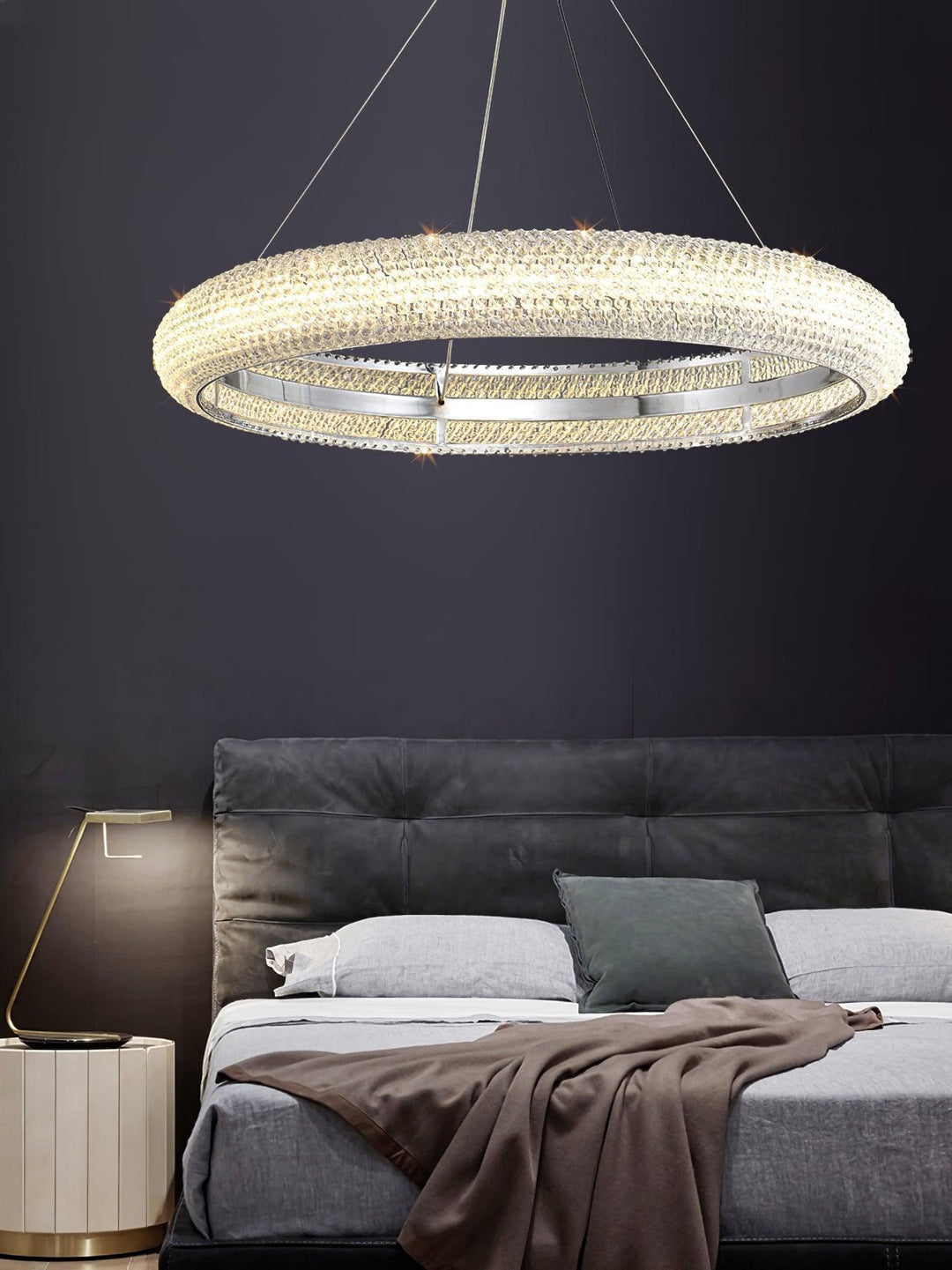 Vazorora lampadario moderno minimalista ad Anello in Cristallo