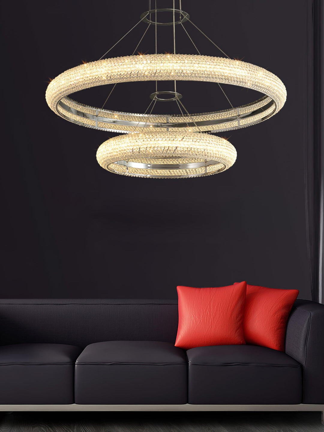 Vazorora lampadario moderno minimalista ad Anello in Cristallo