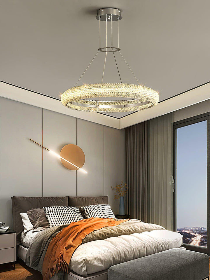 Vazorora lampadario moderno minimalista ad Anello in Cristallo
