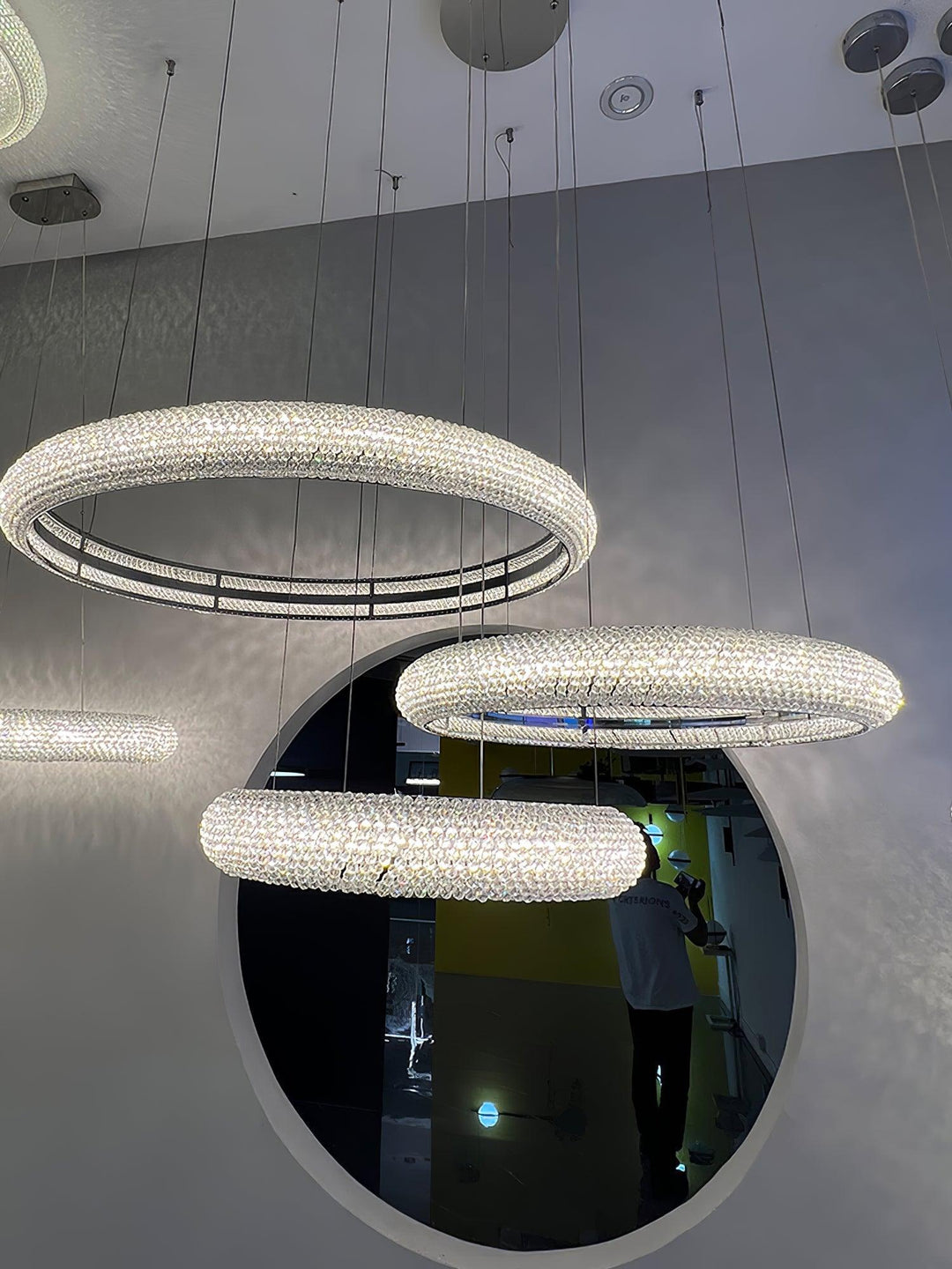 Vazorora lampadario moderno minimalista ad Anello in Cristallo