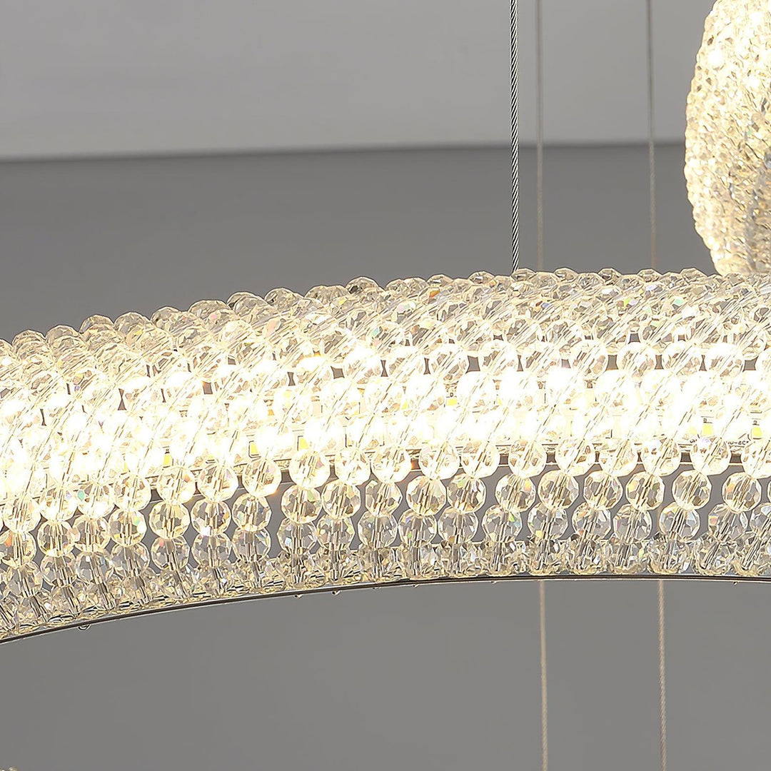 Vazorora lampadario moderno minimalista ad Anello in Cristallo