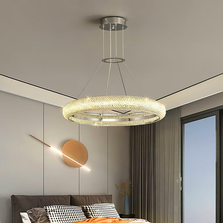 Vazorora lampadario moderno minimalista ad Anello in Cristallo