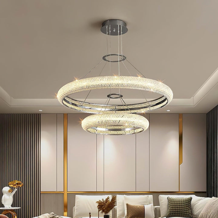 Vazorora lampadario moderno minimalista ad Anello in Cristallo