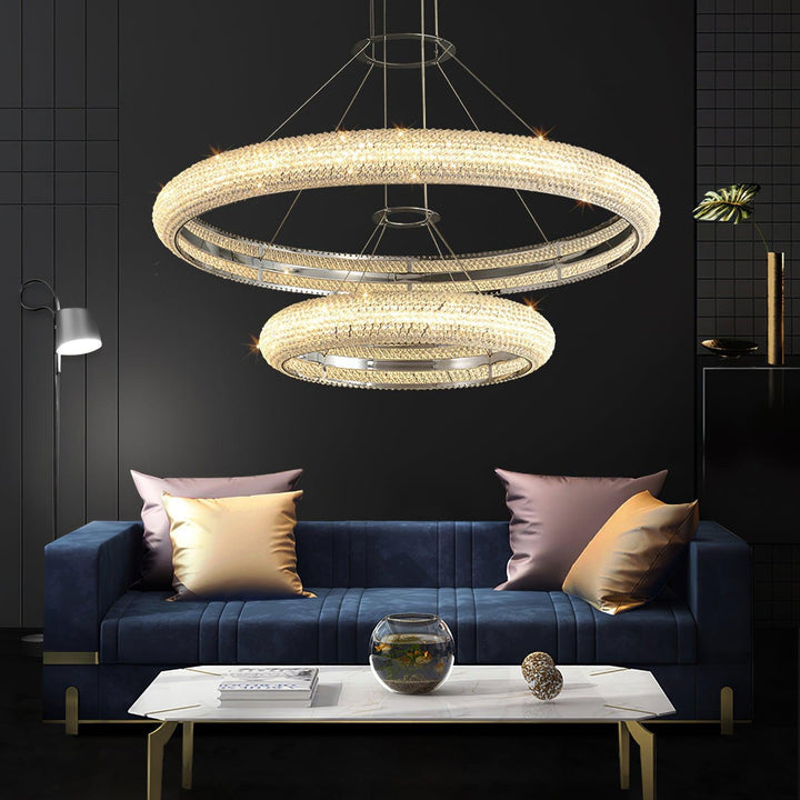 Vazorora lampadario moderno minimalista ad Anello in Cristallo