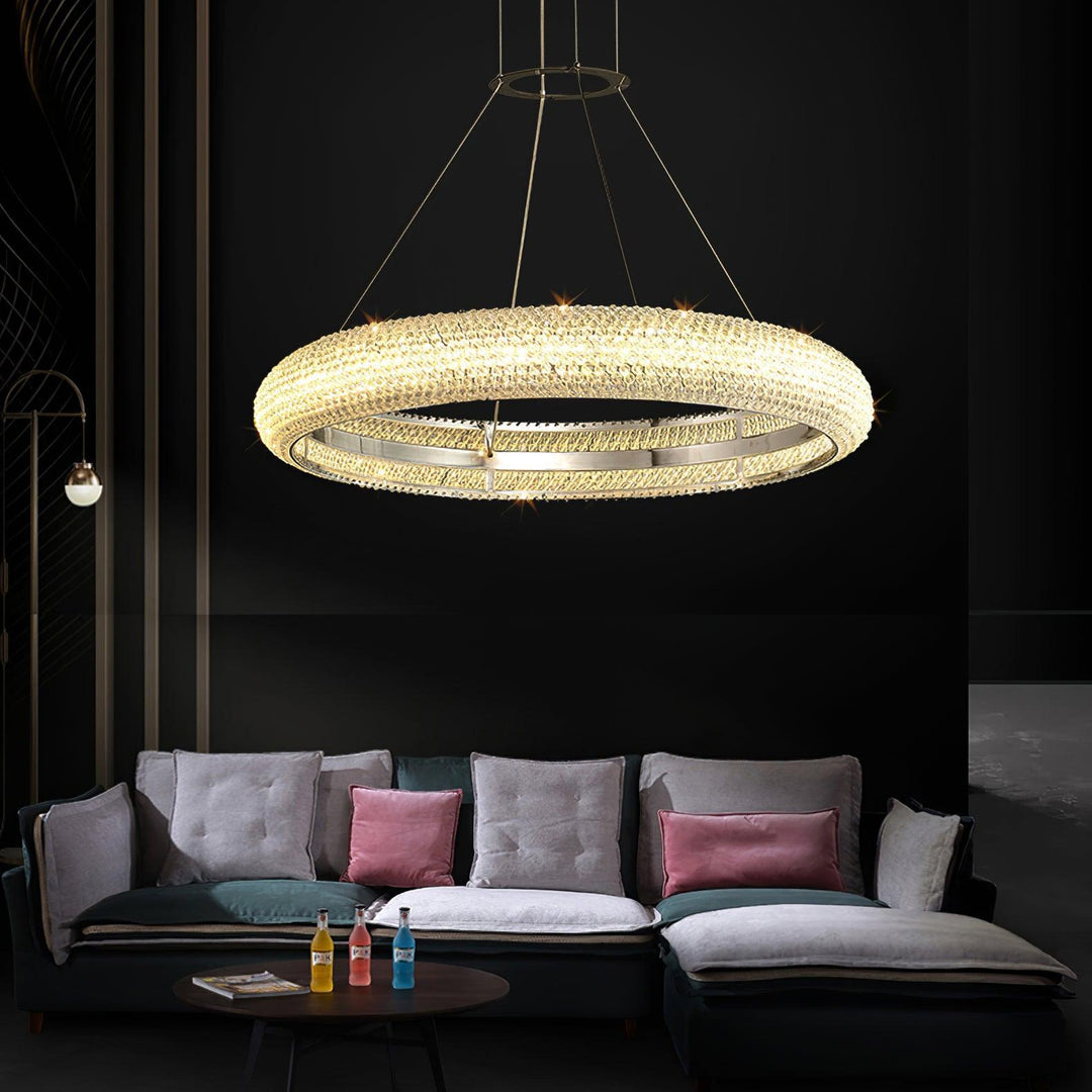 Vazorora lampadario moderno minimalista ad Anello in Cristallo