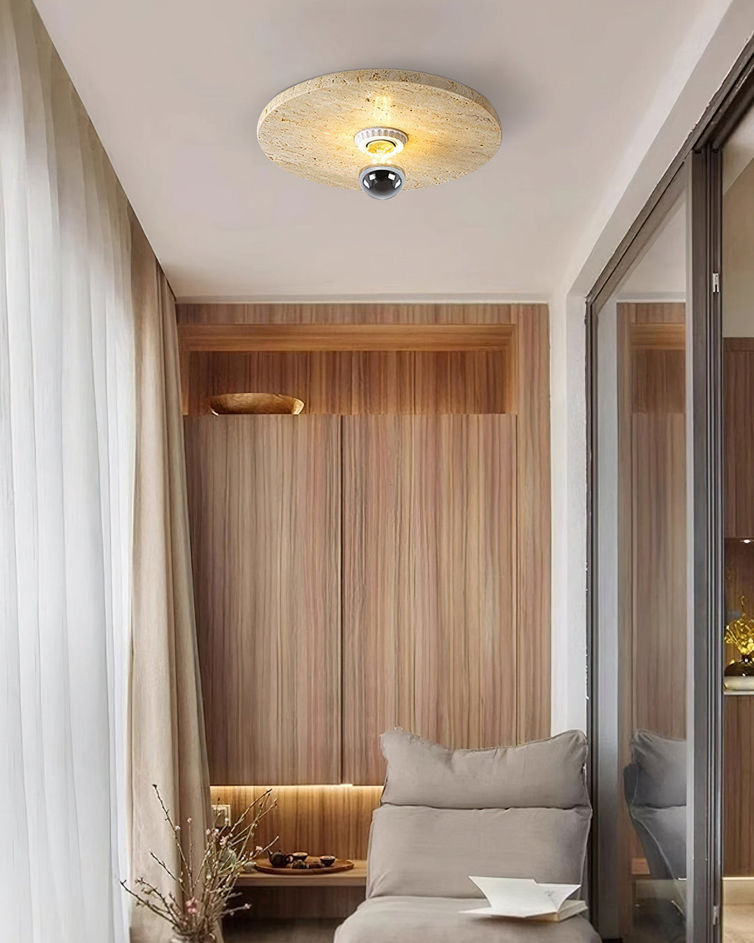 Norarora plafoniera in travertino Beige