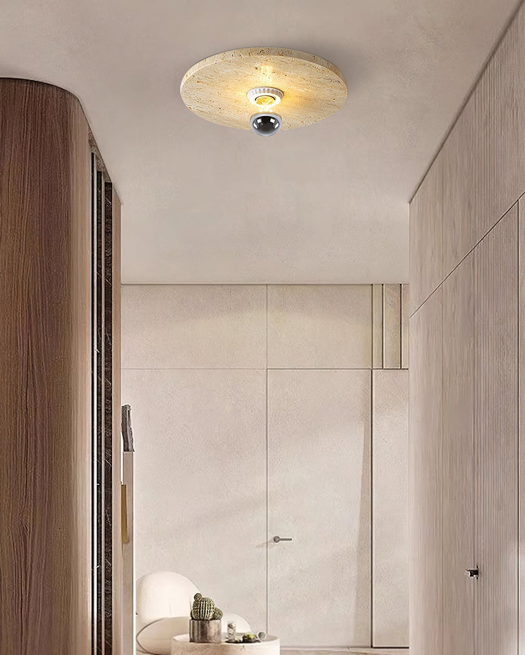 Norarora plafoniera in travertino Beige