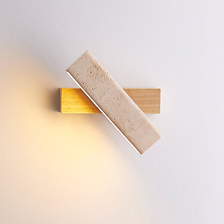 Esorora Rectangular Travertine Wall Light - Blowlighting