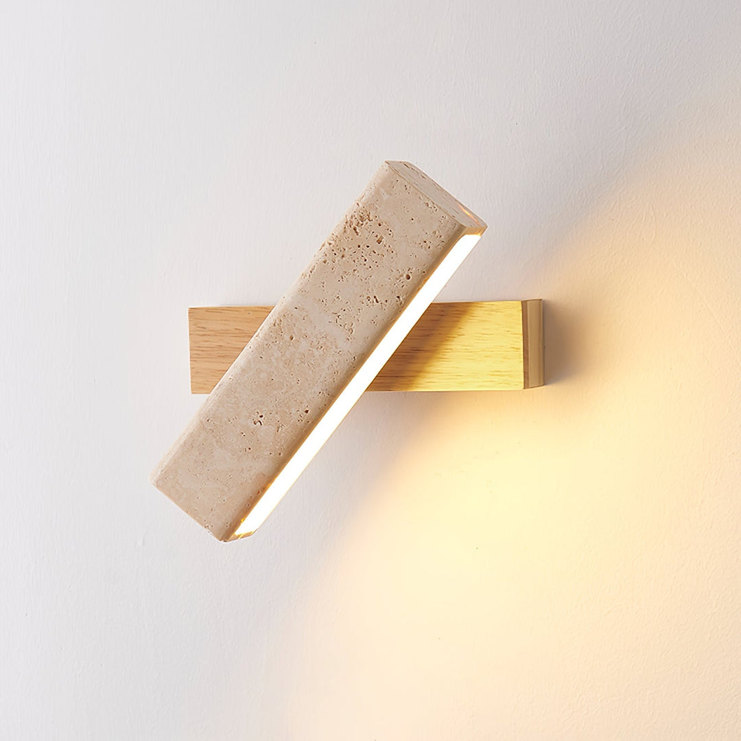 Esorora Rectangular Travertine Wall Light - Blowlighting