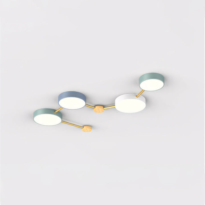 Arisha Moderno Acrilico/Legno Plafoniera Bianco/Grigio/Verde Soggiorno
