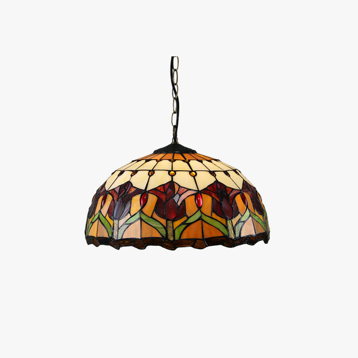 Tiffany Retro Rotondo Colorato Lampade a sospensione Vetro Soggiorno/Bar