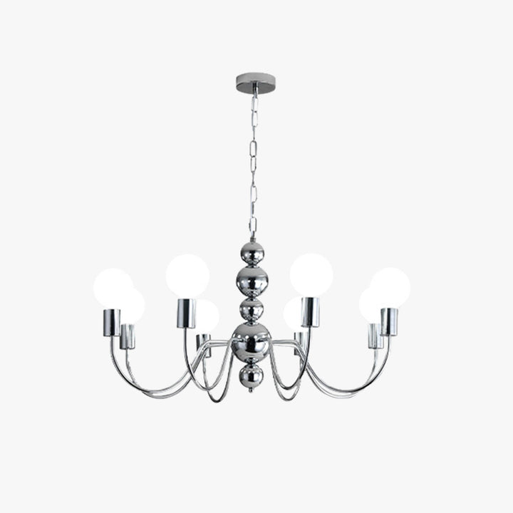 Valentina Medievale Metallo/Vetro Lux Lampadario Argento/Nero Soggiorno