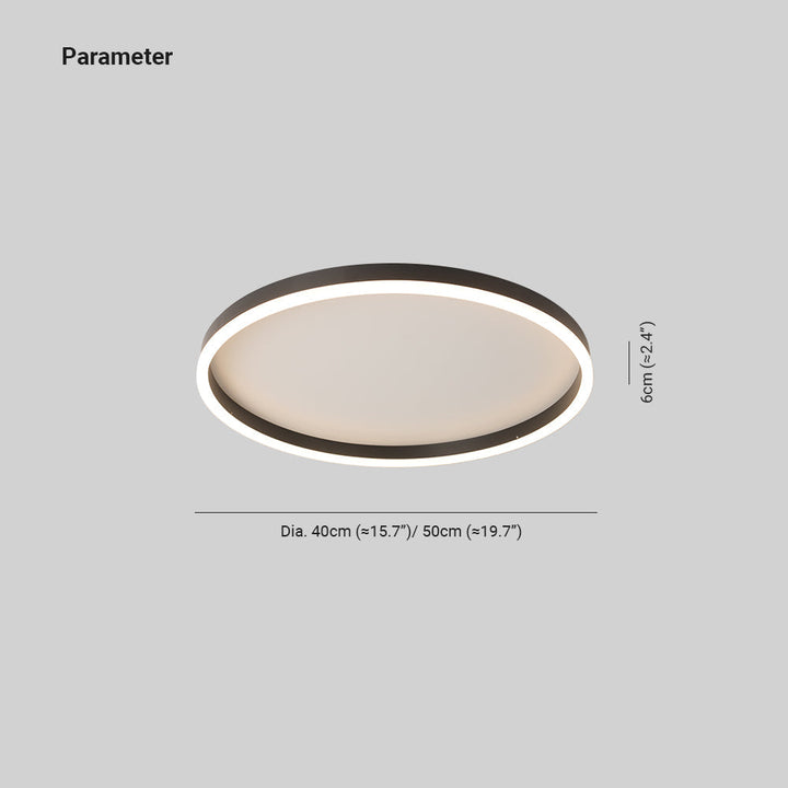 Arisha Minimalista LED Plafoniera Anello Metallo Nero