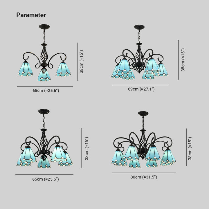 Silva Tiffany Ramo Mediterraneo Metallo Lampadari