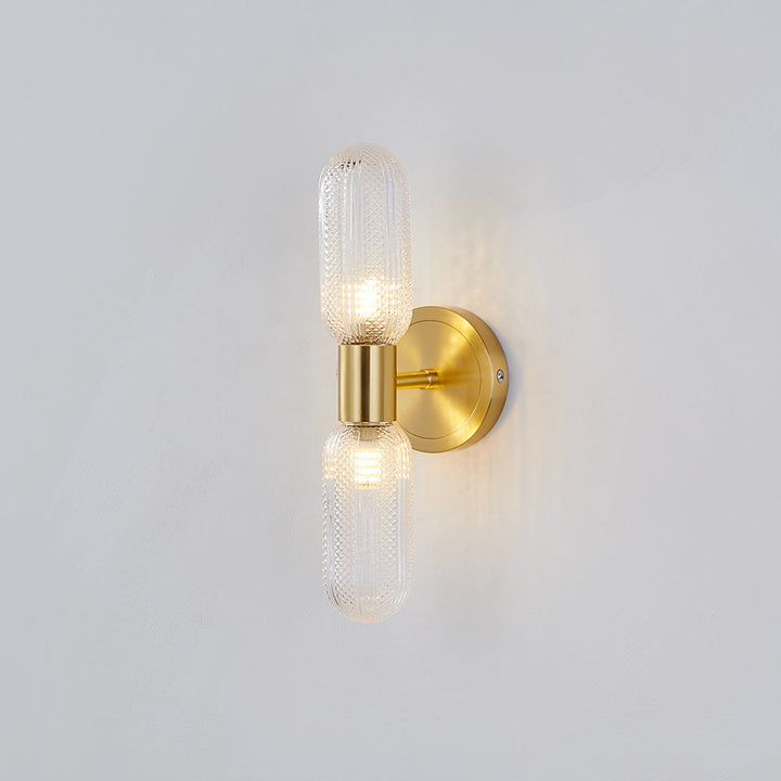 Kristy Design LED Applique Vetro Globo Oro Trasparente Lusso