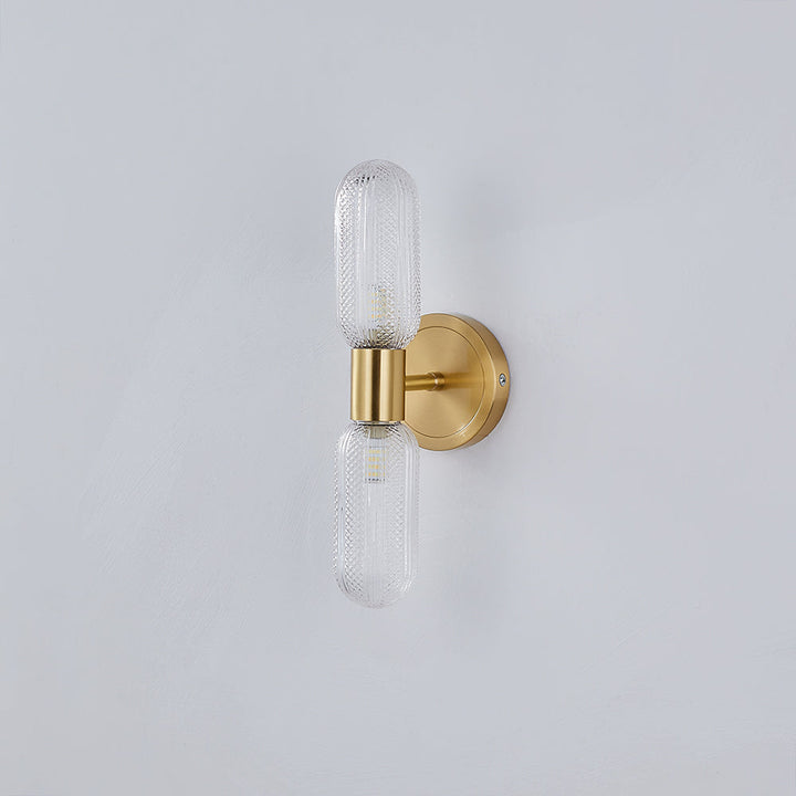 Kristy Design LED Applique Vetro Globo Oro Trasparente Lusso