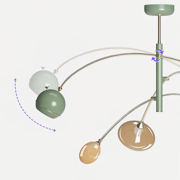 Soraian lampadario Verde Sci-Fi elegante