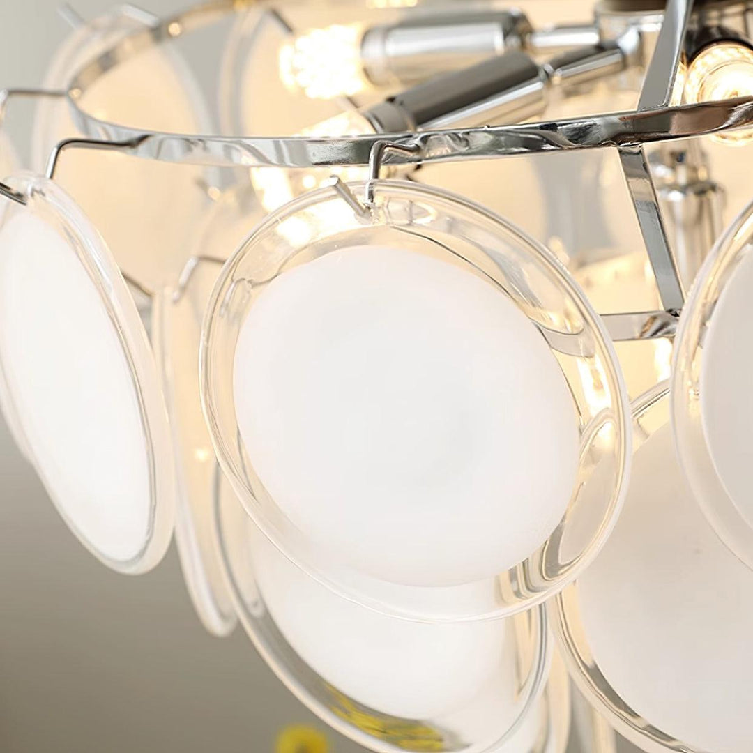 Lumirae lampadario a Cascata con Dischi in vetro Fosco