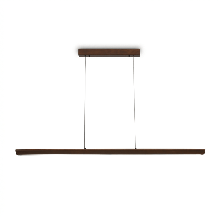 Waldenne lampada a sospensione lineare in legno noce