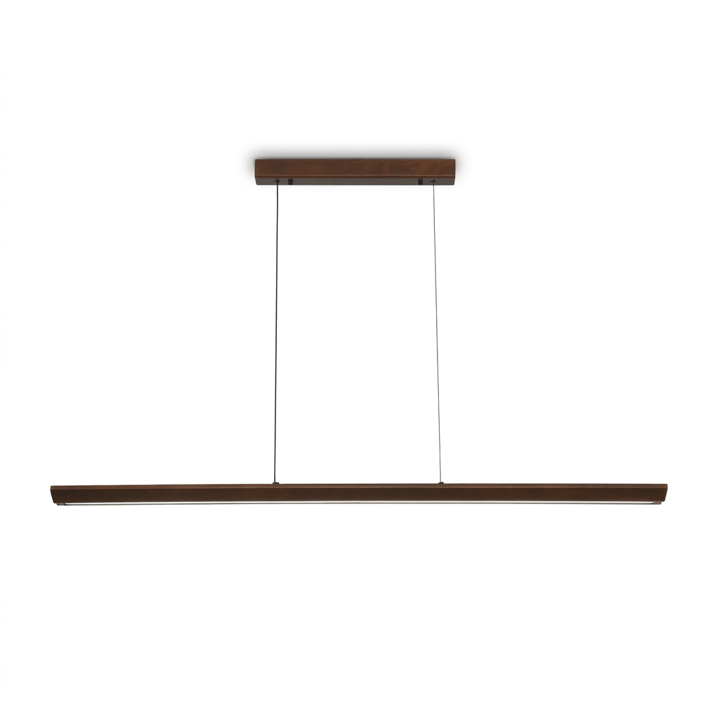 Waldenne lampada a sospensione lineare in legno noce