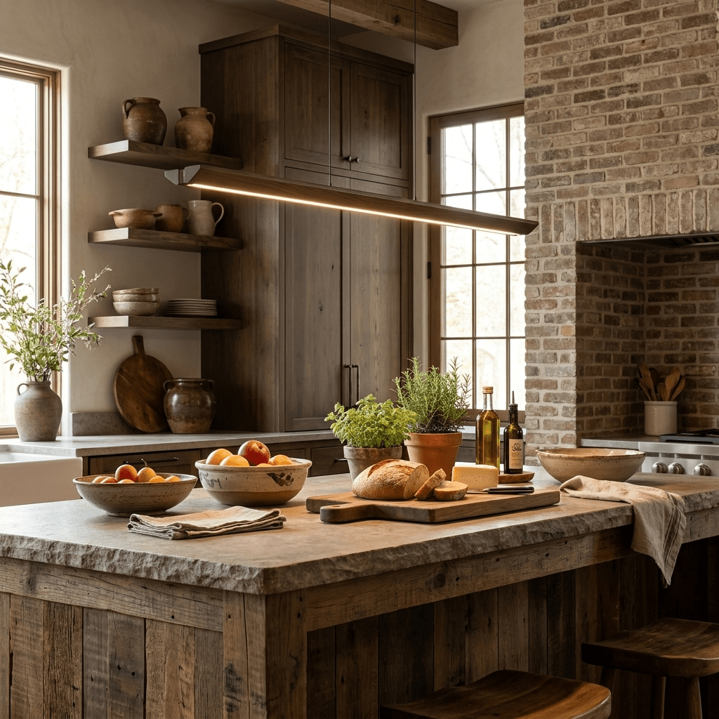 Waldenne lampada a sospensione lineare in legno noce