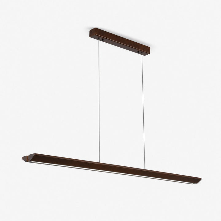 Waldenne lampada a sospensione lineare in legno noce