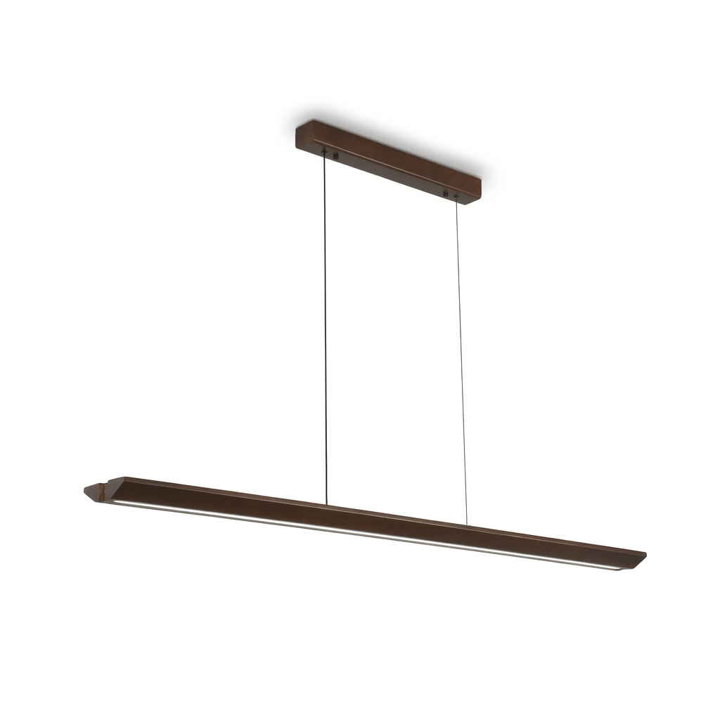 Waldenne lampada a sospensione lineare in legno noce