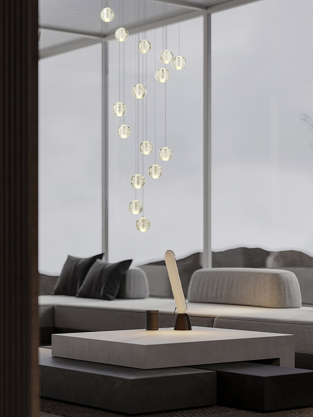 Lampada a sospensione Crystal Bubble grappolo a globo
